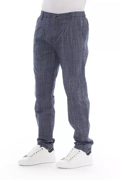 Baldinini Trend Blue Cotton Men Chino Trousers