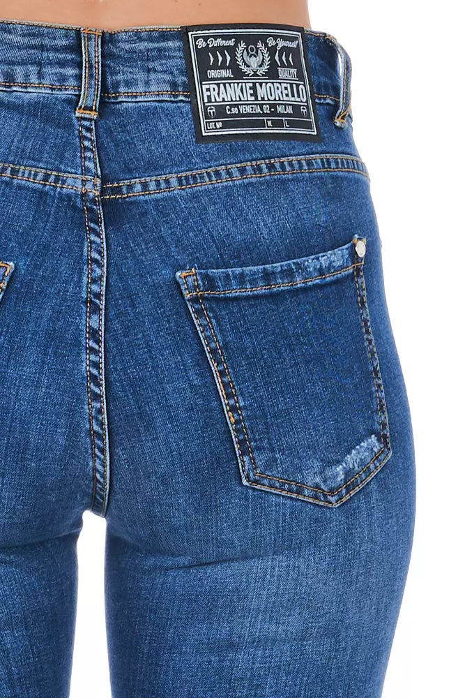 Frankie Morello Blue Other Fibres Women Jeans