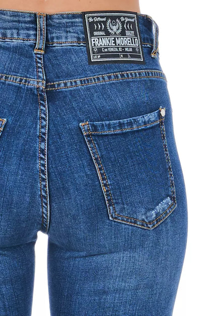 Frankie Morello Blue Other Fibres Women Jeans