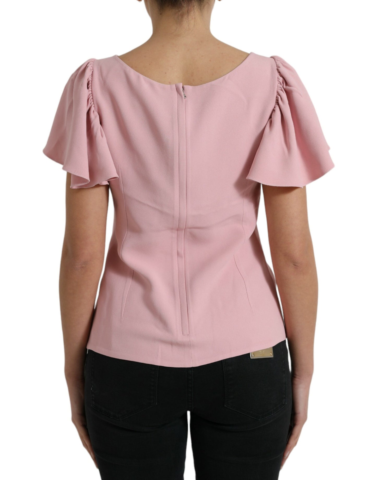 Dolce & Gabbana Chic Pink Bell Sleeve Top