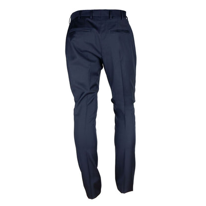 Made in Italy Blue Wool Men Trousers