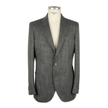 Emilio Romanelli Gray Wool Men Blazer