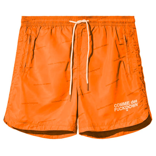 Comme Des Fuckdown Orange Polyester Men Swimwear