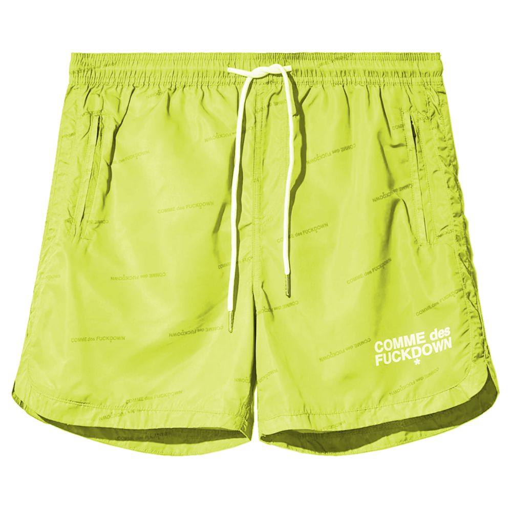 Comme Des Fuckdown Yellow Polyester Men's Swimwear Shorts