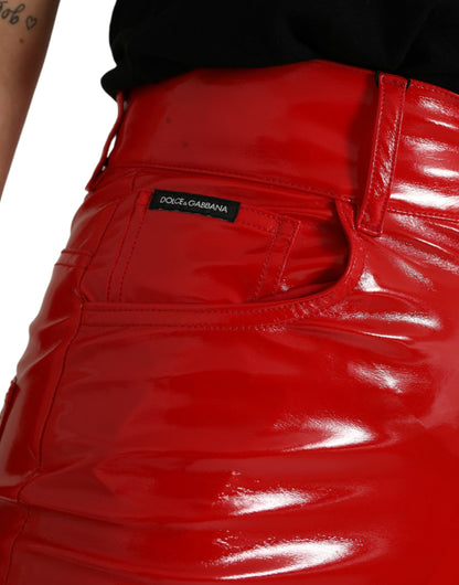 Dolce & Gabbana Chic Red High Waist Skinny Pants