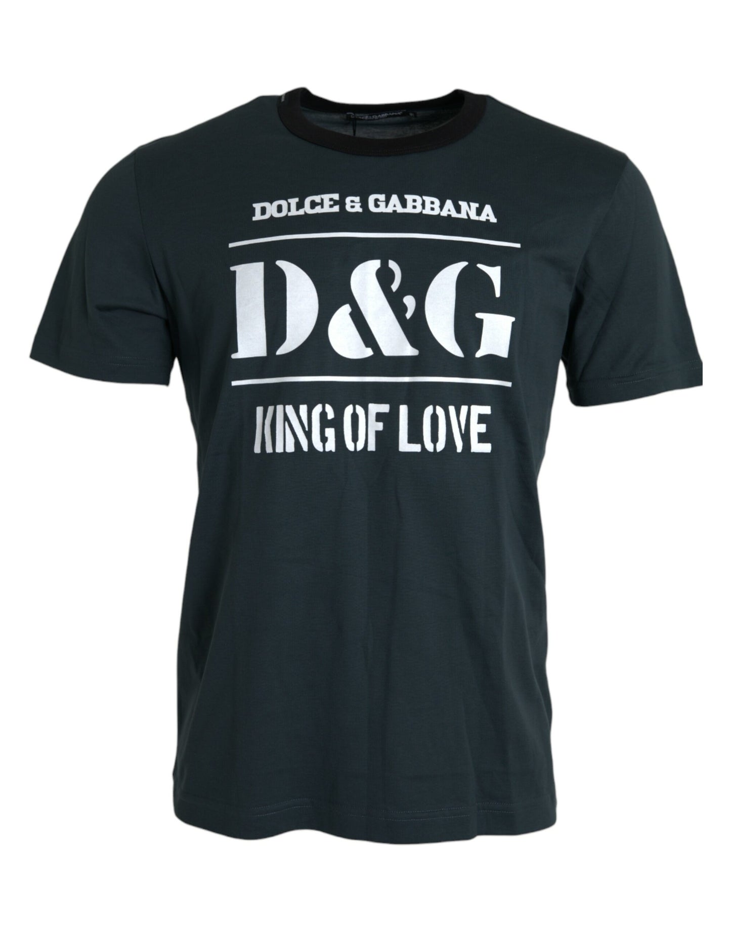 Dolce & Gabbana Blue Logo Print Crewneck Short Sleeve T-shirt