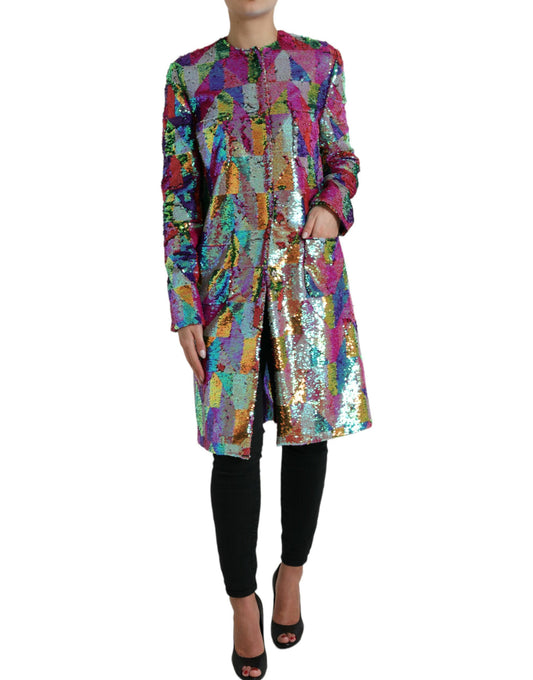 Dolce & Gabbana Multicolor Sequined Long Jacket