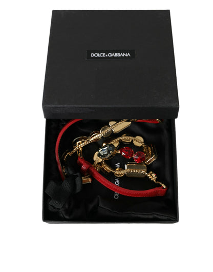 Dolce & Gabbana Radiant Red Crystal Buckle Waist Belt