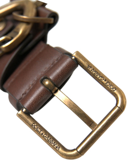 Dolce & Gabbana Elegant Calf Leather Belt with Metal Buckle Closure