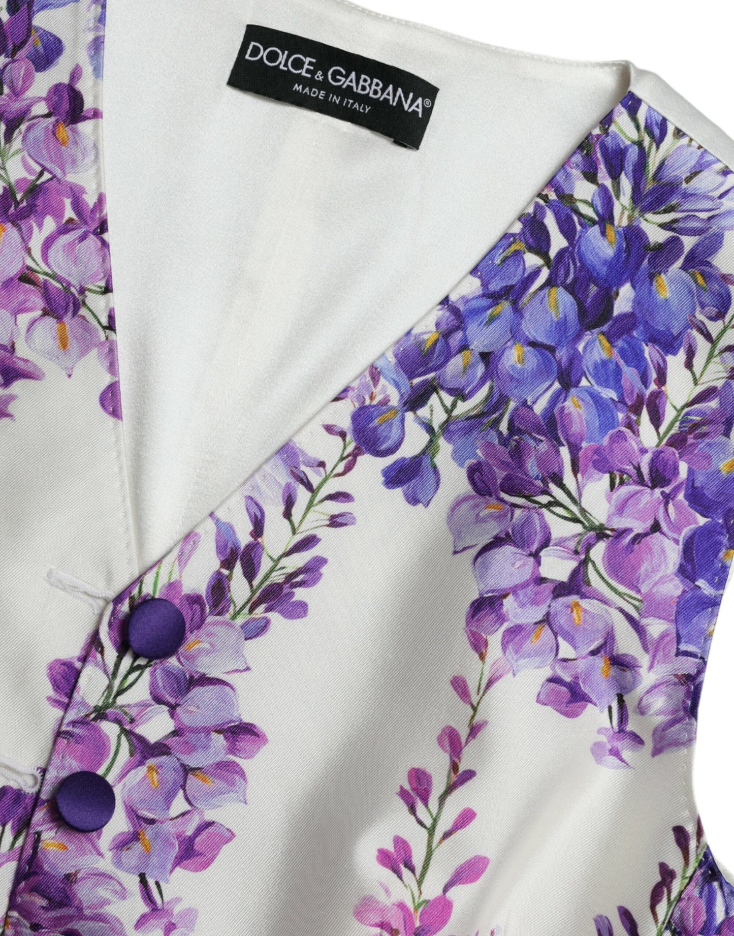 Dolce & Gabbana Floral Print Silk Blend Waistcoat