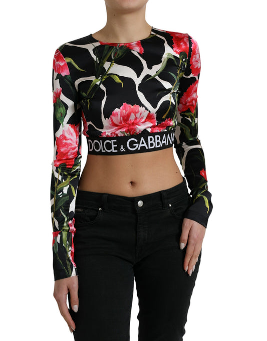 Dolce & Gabbana Elegant Floral Cropped Blouse Top