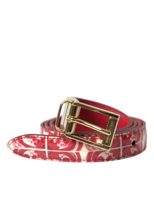 Dolce & Gabbana Elegant Red Calfskin Waist Belt