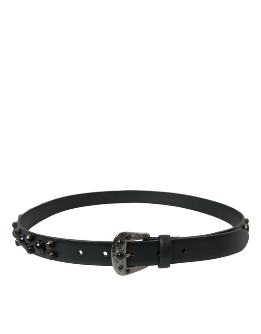 Dolce & Gabbana Engraved Logo Leather Waist Belt