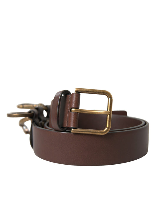 Dolce & Gabbana Elegant Brown Calf Leather Belt - Timeless Accessory