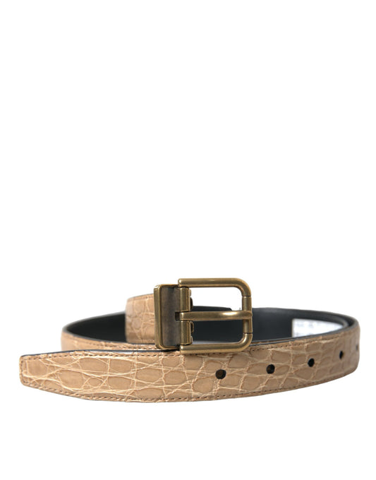 Dolce & Gabbana Elegant Beige Leather Belt