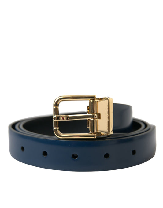 Dolce & Gabbana Elegant Blue Calf Leather Belt