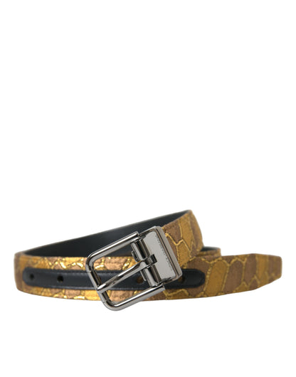 Dolce & Gabbana Elegant Gold Leather Belt