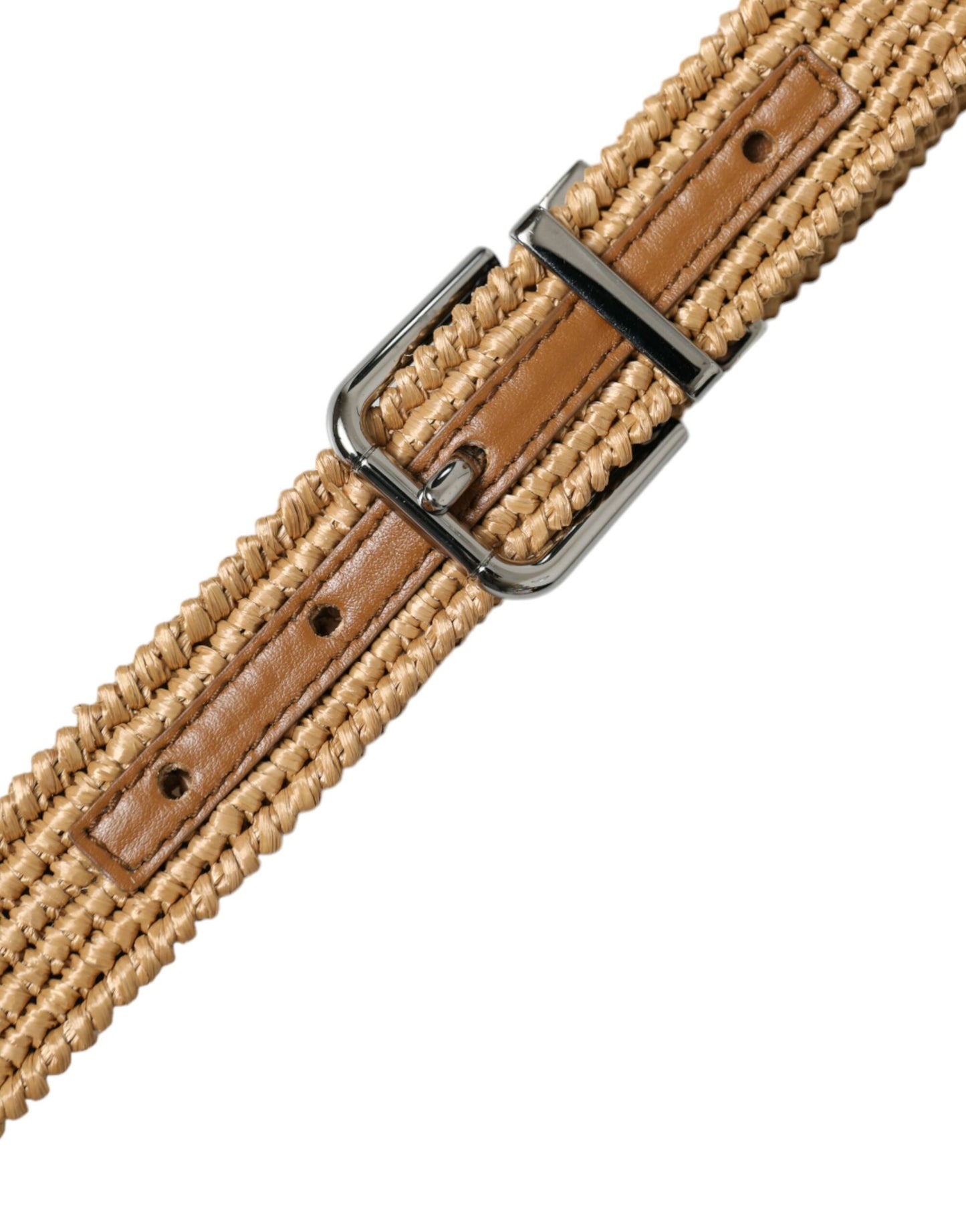 Dolce & Gabbana Elegant Beige Woven Leather Belt