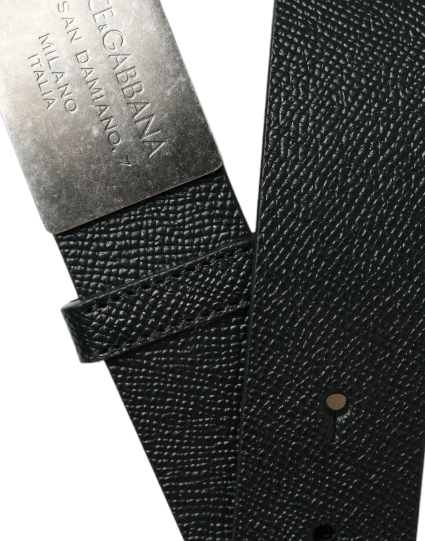 Dolce & Gabbana Elegant Black Calfskin Leather Belt