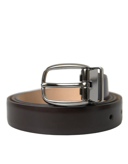 Dolce & Gabbana Elegant Leather Belt with Eye-Catching Buckle