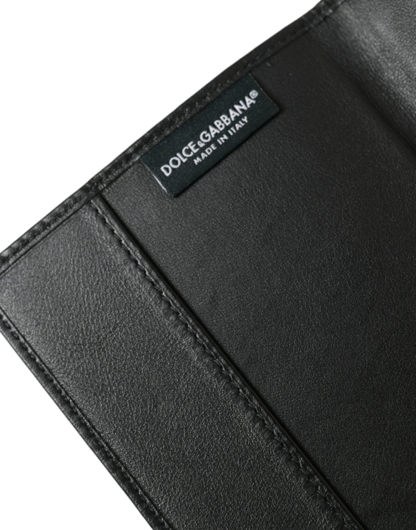 Dolce & Gabbana Black Exotic Skin Leather Long Bifold Passport Holder