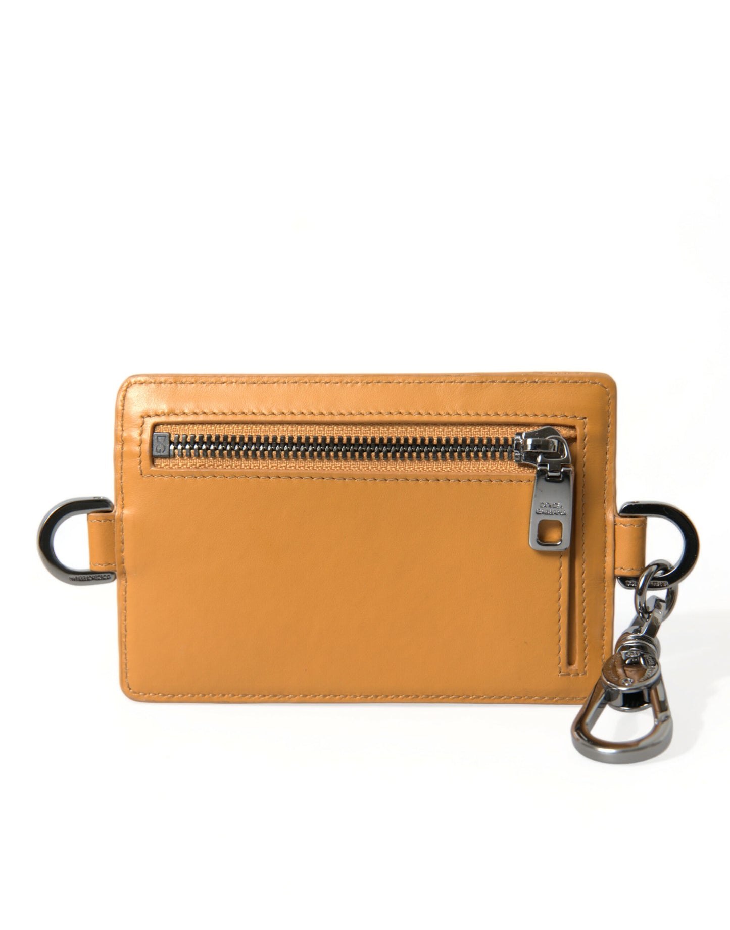 Dolce & Gabbana Elegant Orange Calf Leather Card Holder