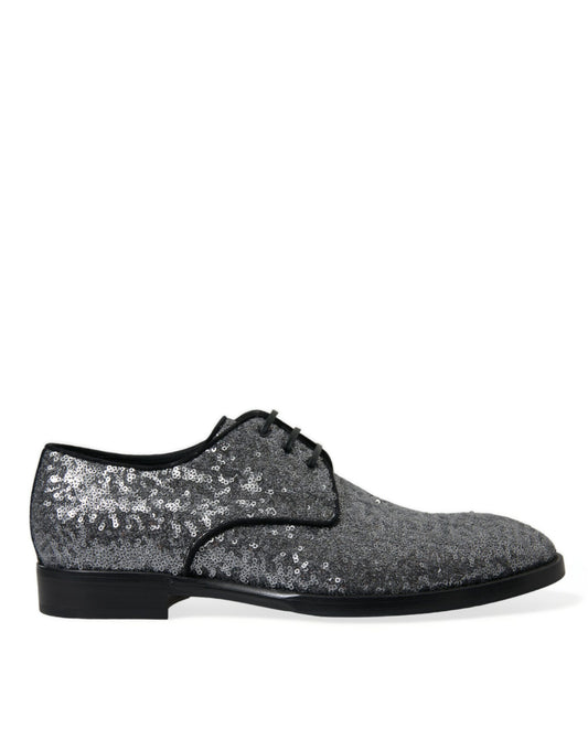 Dolce & Gabbana Exquisite Sequined Derby Dress Shoes