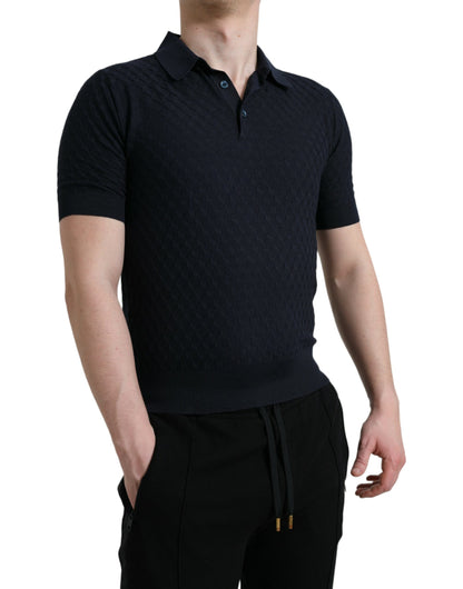 Dolce & Gabbana Dark Blue Collared Short Sleeve Polo T-shirt
