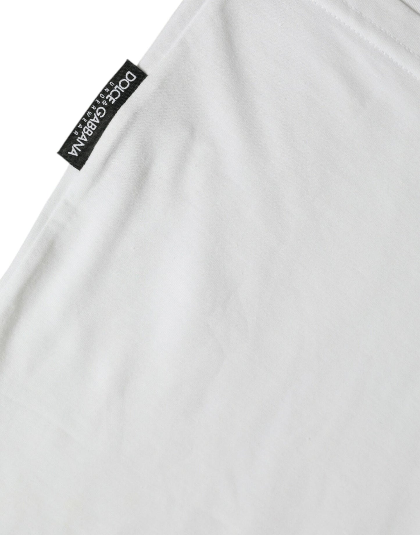 Dolce & Gabbana White Cotton V-neck Short Sleeve Underwear T-shirt