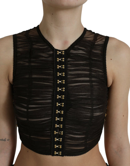 Dolce & Gabbana Embellished Cropped Sleeveless Top