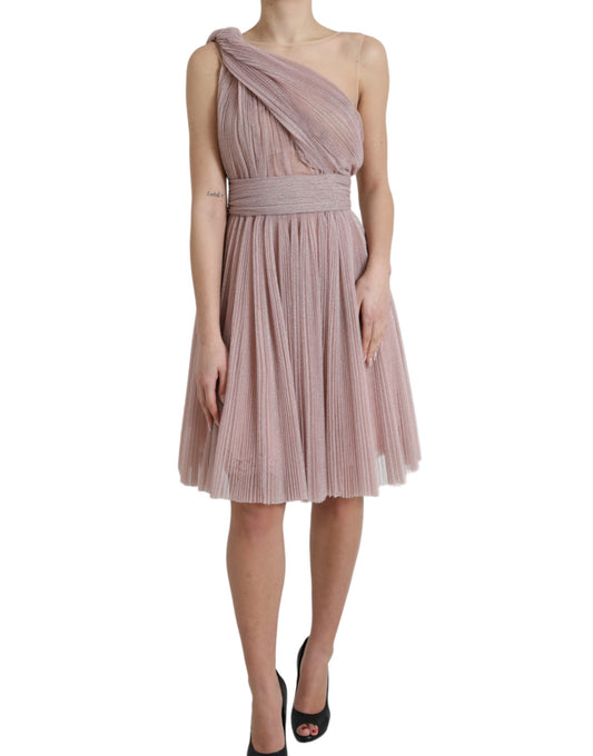Dolce & Gabbana Elegant Asymmetrical Pink Tulle Dress