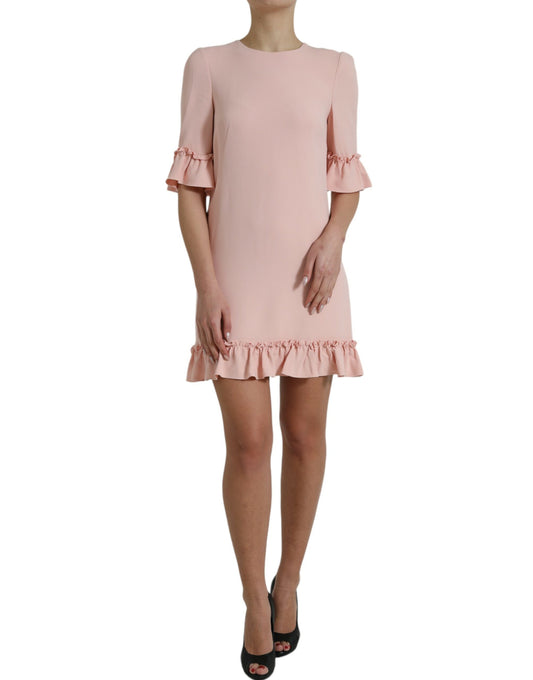 Dolce & Gabbana Elegant Light Pink A-Line Shift Mini Dress