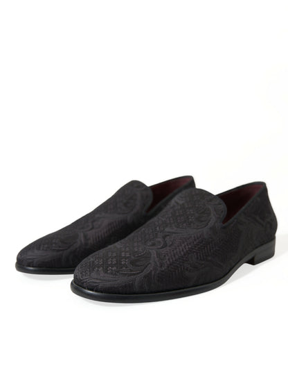 Dolce & Gabbana Elegant Black Brocade Dress Loafers