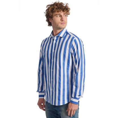 Baldinini Trend Blue Cotton Men's Shirt