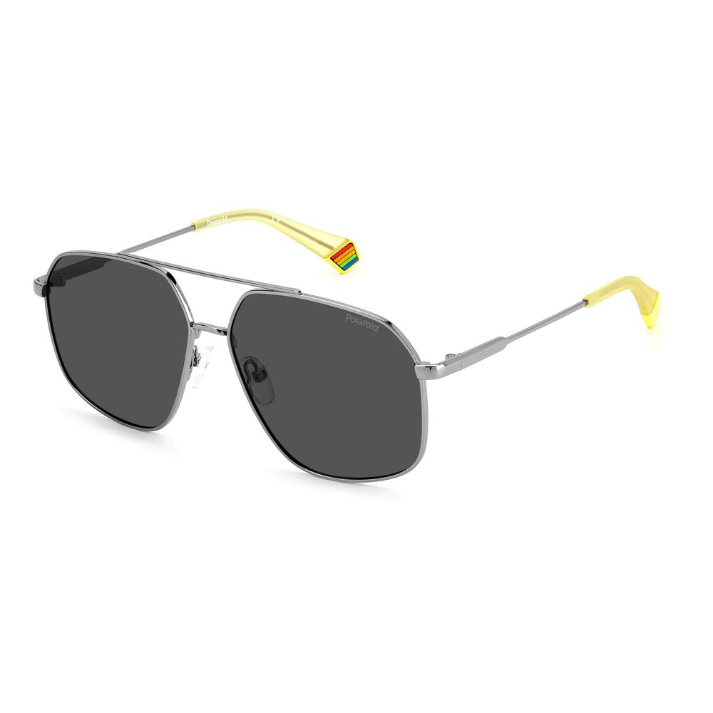 Polaroid Gray Stainless Steel Stainless Steel Sunglasses