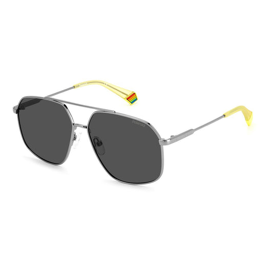 Polaroid Gray Stainless Steel Stainless Steel Sunglasses