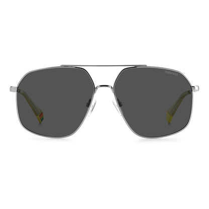 Polaroid Gray Stainless Steel Stainless Steel Sunglasses