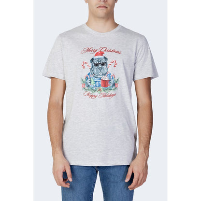 Jack Jones Gray Cotton T-Shirt