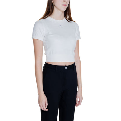 Tommy Hilfiger Jeans White Cotton Cotton Tops & T-Shirt