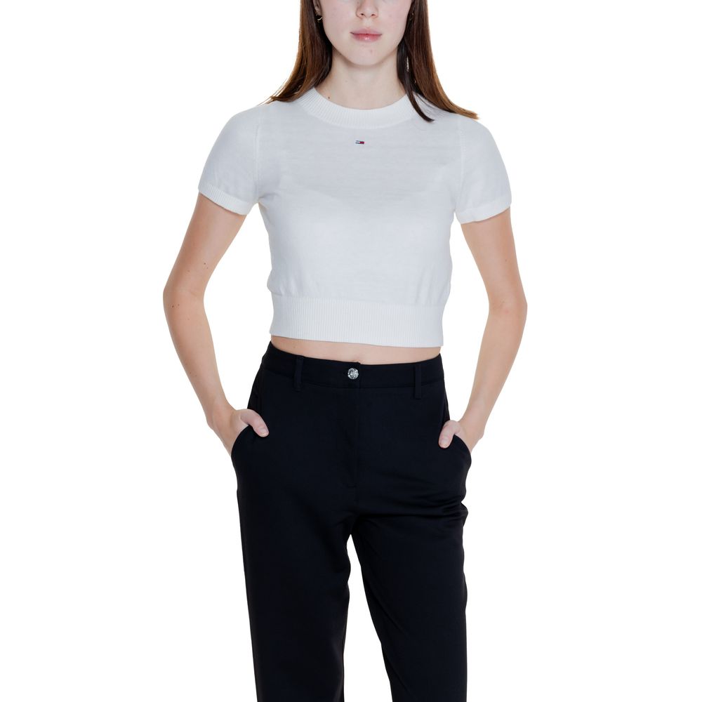 Tommy Hilfiger Jeans White Cotton Cotton Tops & T-Shirt