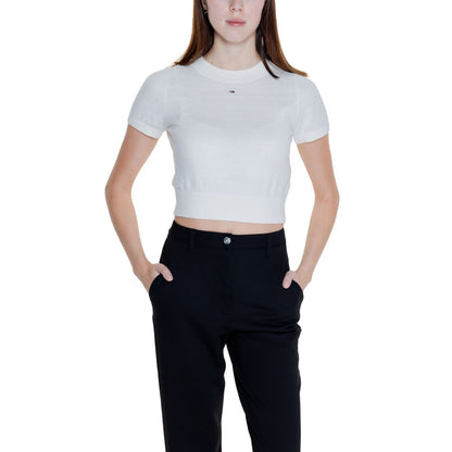 Tommy Hilfiger Jeans White Cotton Cotton Tops & T-Shirt