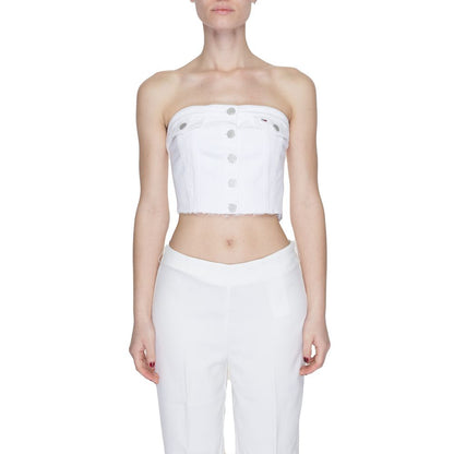 Tommy Hilfiger Jeans White Recycled Cotton Tops & T-Shirt
