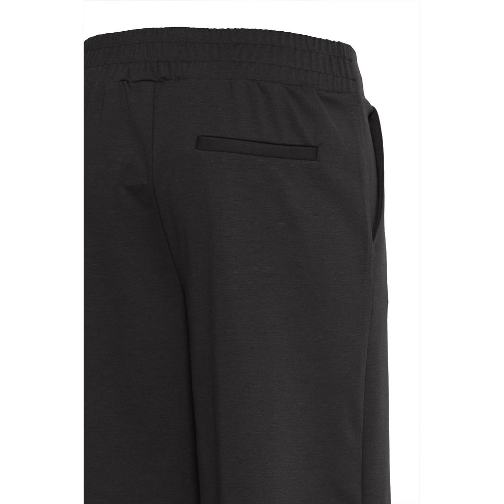 ICHI Black Recycled Polyurethane Jeans & Pant