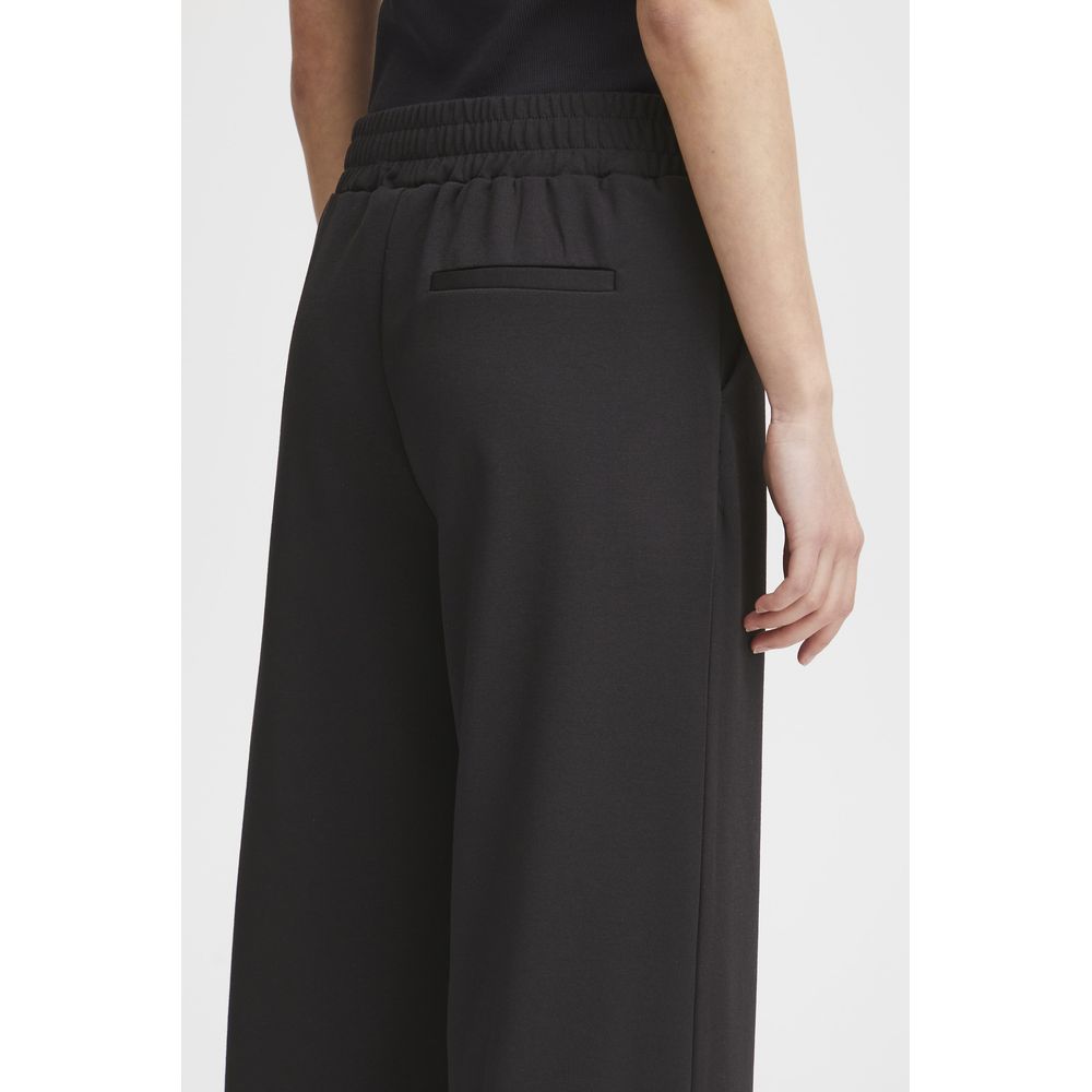 ICHI Black Recycled Polyurethane Jeans & Pant