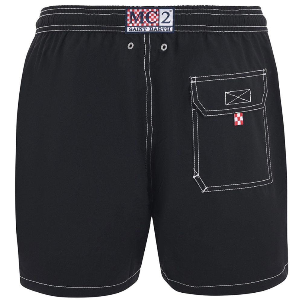 MC2 Saint Barth Black Polyester Men's Swimwear Trunk