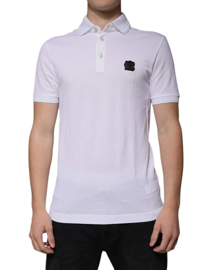 Dolce & Gabbana White Collared Short Sleeves Polo T-shirt
