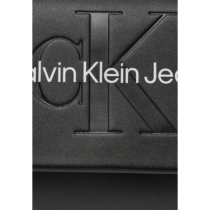 Calvin Klein Jeans Black And White Artificial Leather Handbag