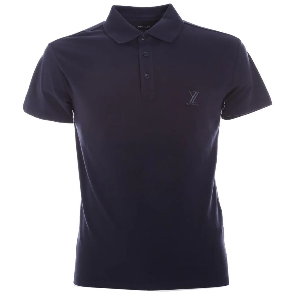 Yes Zee Blue Cotton Polo Shirt