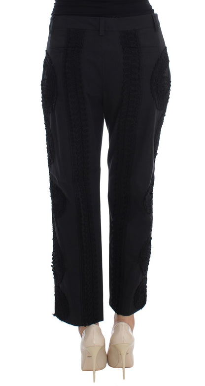 Dolce & Gabbana Elegant Black Torero Capri Pants