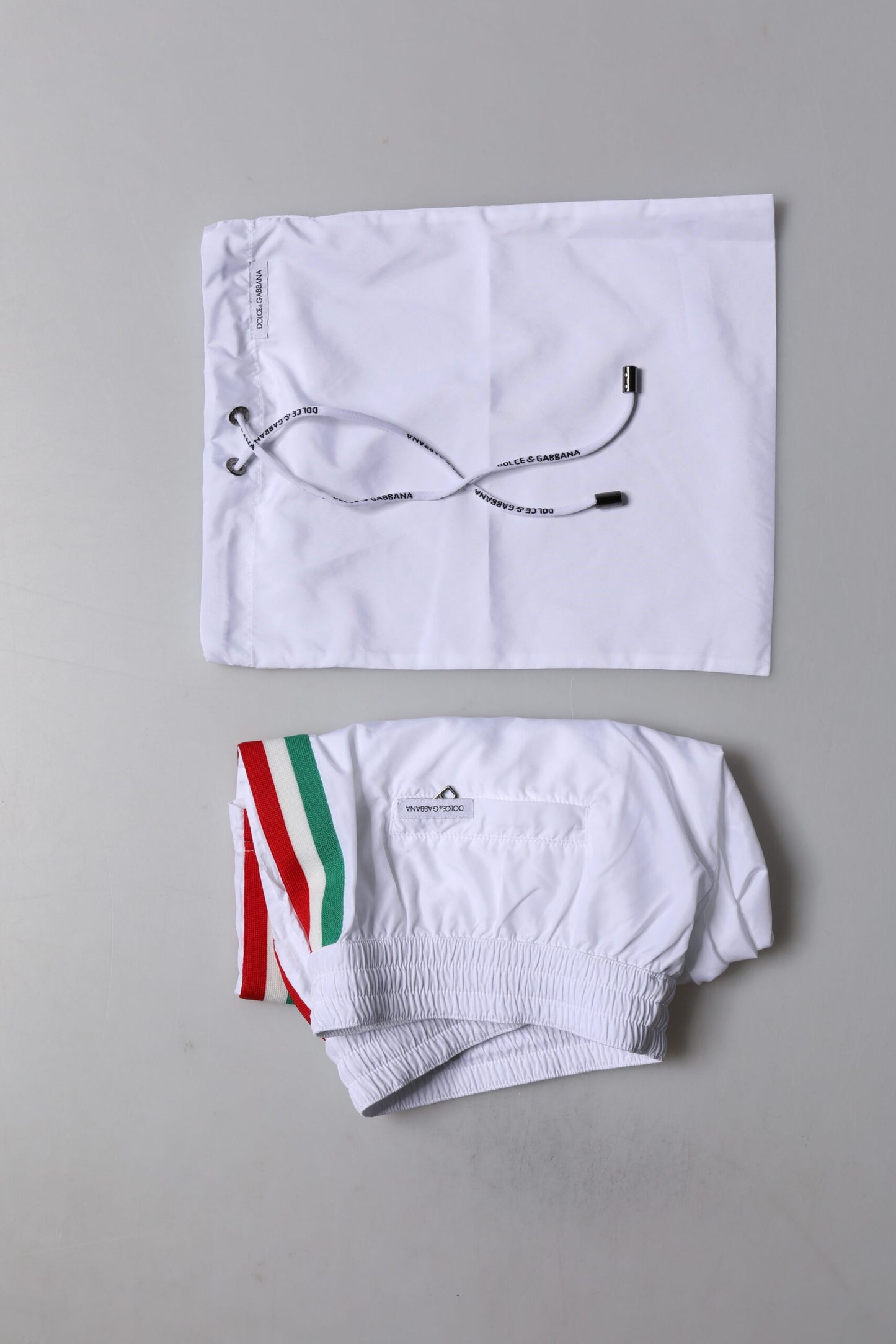 Dolce & Gabbana White Stripes Beachwear Shorts 2 Pc Swimwear